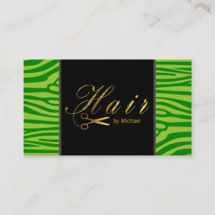 Kapsalon Gouden Schaar Script Modern Zebra #5 Visitekaartje