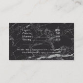 Kapsalon | Gouden Scharen Kam | Zwarte Marmer Visitekaartje (Achterkant)