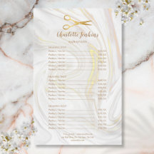 Kapsalon Gouden Scharen Marmeren Service Menu