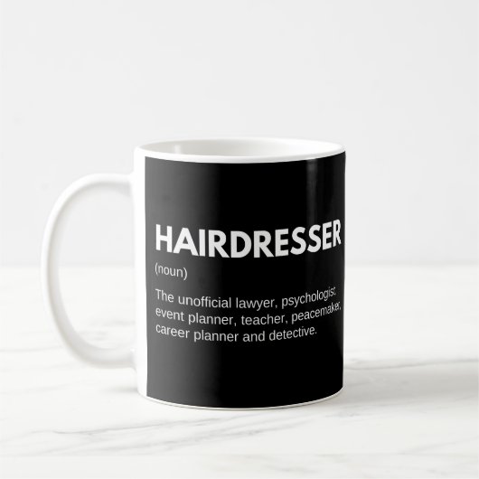 Kapsalon & Haarstylist Grappige Baandefinitie Koffiemok (Links)