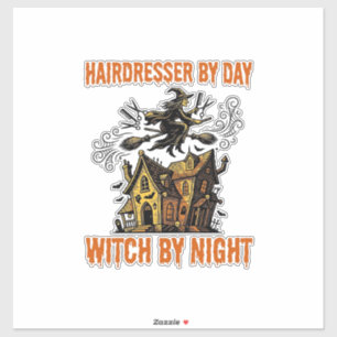 Kapsalon Heks Halloween Vintage Salon T-shirt_1 Sticker