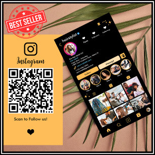 Kapsalon Instagram Peach Scan om QR te verbinden Visitekaartje