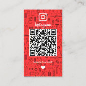 Kapsalon Instagram Rood | Social Media QR Code Visitekaartje (Achterkant)