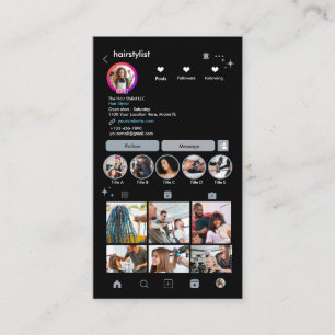 Kapsalon Instagram Stofblauw Scan om te Verbinden Visitekaartje