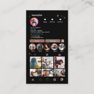 Kapsalon Instagram Terracotta Scan om te Verbinden Visitekaartje