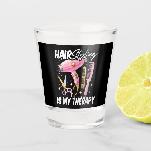 Kapsalon Is Mijn Therapie Shot Glas (Voorkant)
