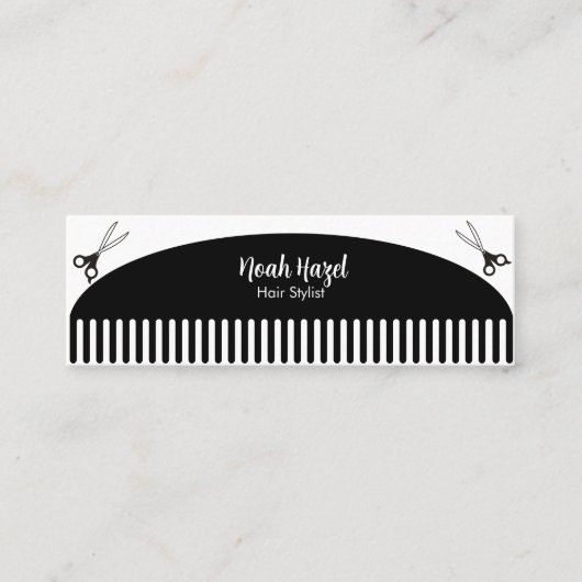 Kapsalon kam mini visitekaartje (Voorkant)