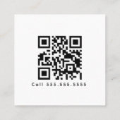 Kapsalon Kapper Bedrijfslogo Script Barcode Vierkante Visitekaartje (Achterkant)