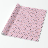 Kapsalon Kapper Föhn Kammen Roze Cadeaupapier (Uitgerold)