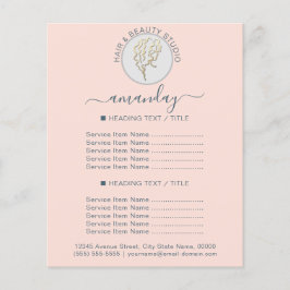 Kapsalon Kapper Logo BlushBlue Prijslijst Flyer