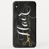 Kapsalon Kapper Moderne Zwarte Gouden Schaar Case-Mate iPhone Case (Achterkant)