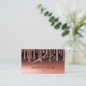 Kapsalon Kapper Roze Goud Glitter QR Code Visitekaartje (Staand voorkant)