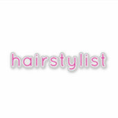 Kapsalon Kapper Roze Spa Salon Bruiloft Sticker (Voorkant)