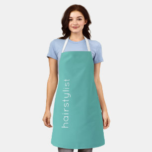 Kapsalon Kapper Teal Blauw Wit Aangepast Schort
