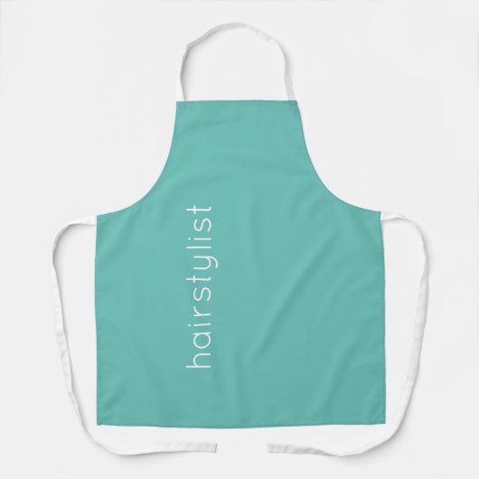 Kapsalon Kapper Teal Blauw Wit Maatwerk Schort (Voorkant)