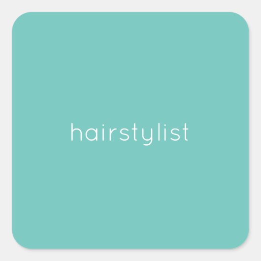 Kapsalon Kapper Teal Kantoor Winkel Spa Salon Vierkante Sticker (Voorkant)