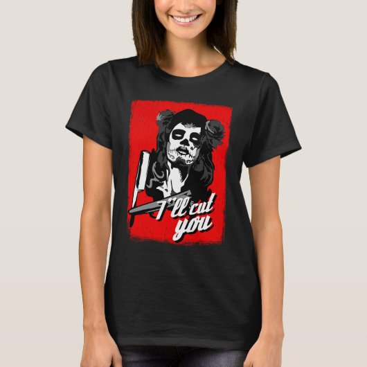 Kapsalon Kapperen Scheermes Suiker Schedel Kapsels T-shirt (Voorkant)