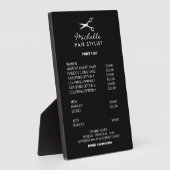 Kapsalon kapsalon prijslijst tabel fotoplaat (Zijkant)