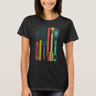 Kapsalon kapsel Kapsalon US vlag Kapper T-shirt