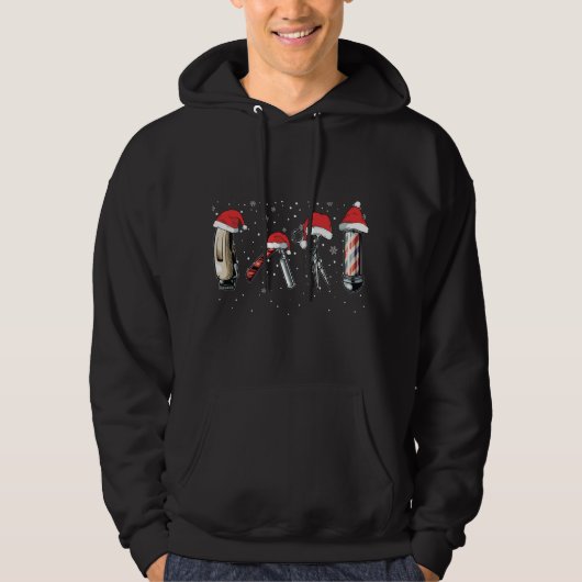 Kapsalon Kerstman Grappige Kapsalon Kapper Ook Hoodie (Voorkant)