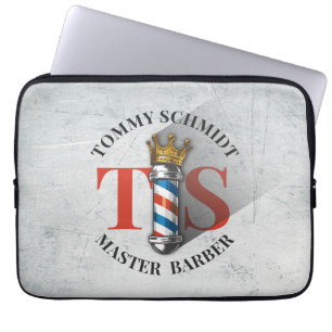 Kapsalon King Crown Herensalon Barberpaal Kappersz Laptop Sleeve