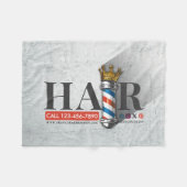 Kapsalon King Crown Kapper Winkel Kapperspaal Kapp Fleece Deken (Voorkant (Horizontaal))