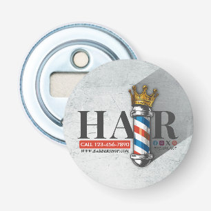 Kapsalon Koning Kroon Kapper Paal Kapsalon Button Flesopener