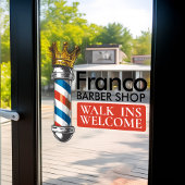 Kapsalon Koningskroon Barbershop Barberpaal Kapper Raamsticker