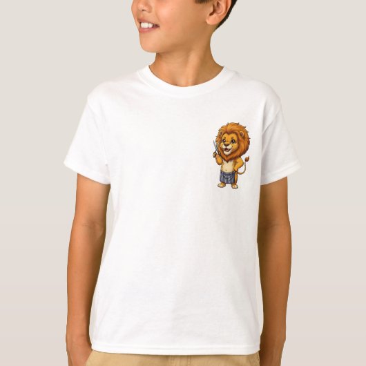 Kapsalon Leeuw Kinderen Kapsel T-shirt (Voorkant)