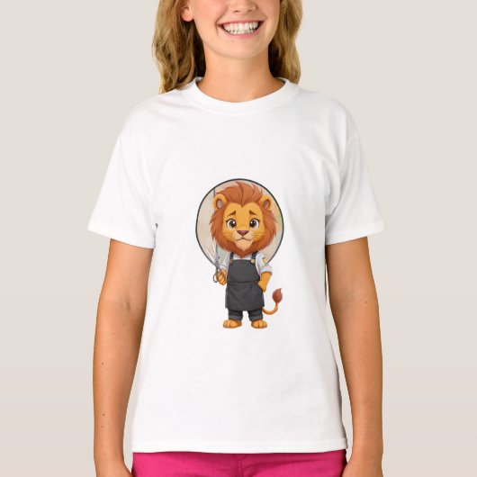 Kapsalon Leeuwenpruik Kinderen T-shirt (Voorkant)