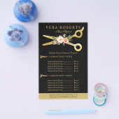 Kapsalon Luxe Gouden Scharen zwart Damask Flyer (Enkel)