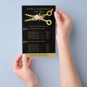 Kapsalon Luxe Gouden Scharen zwart Damast Flyer (Hand)