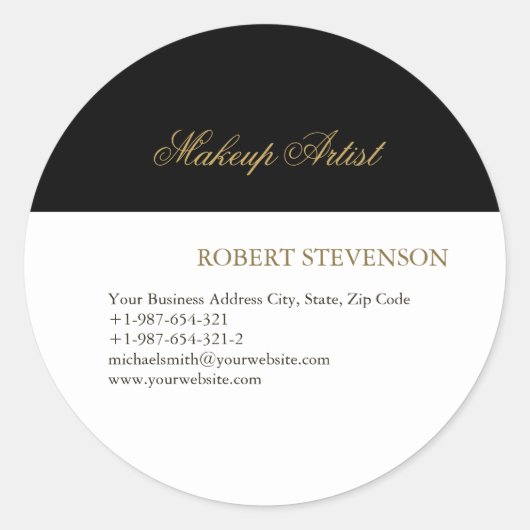 Kapsalon Make-up Artiest Bedrijf Ronde Sticker (Voorkant)