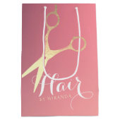 Kapsalon Make-up Modern Roze Gouden Schaar Medium Cadeauzakje (Achterkant)