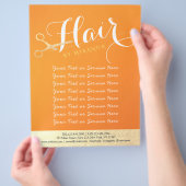 Kapsalon Make-up Salon Chic Oranje Gouden Schaar Flyer (Hand)