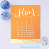Kapsalon Make-up Salon Chic Oranje Gouden Schaar Flyer (Enkel)