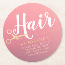 Kapsalon Make-up Salon Modern Roze Gouden Schaar