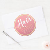 Kapsalon Make-up Salon Modern Roze Gouden Schaar Ronde Sticker (Envelop)