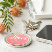 Kapsalon Make-up Salon Modern Roze Gouden Schaar Sleutelhanger (Zijkant)