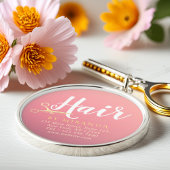 Kapsalon Make-up Salon Modern Roze Gouden Schaar Sleutelhanger