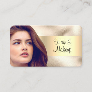 Kapsalon & Make-up, Uw foto, goud op goud Visitekaartje