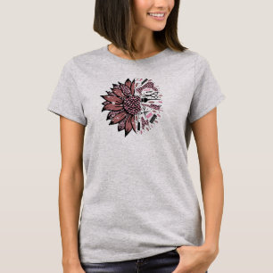 Kapsalon Mauve en Roze Luipaard Zonnebloem Tool T-shirt