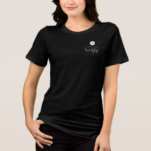 Kapsalon Medewerker Naam Logo Zwart Tri-Blend Shirt