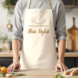 Kapsalon met vintage botanische stijl schort