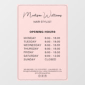 Kapsalon Modern Roze Openingstijden Raamsticker (Vel)
