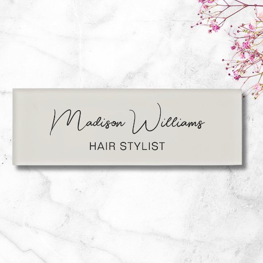 Kapsalon Moderne Neutrale Stijl Naambadge