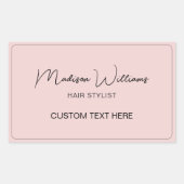 Kapsalon Moderne Roze Rechthoekige Sticker (Voorkant)