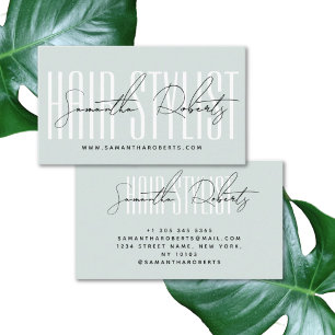 Kapsalon moderne typografie script blauw visitekaartje