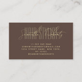 Kapsalon moderne typografie script bruin visitekaartje (Achterkant)
