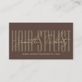 Kapsalon moderne typografie script bruin visitekaartje (Voorkant)